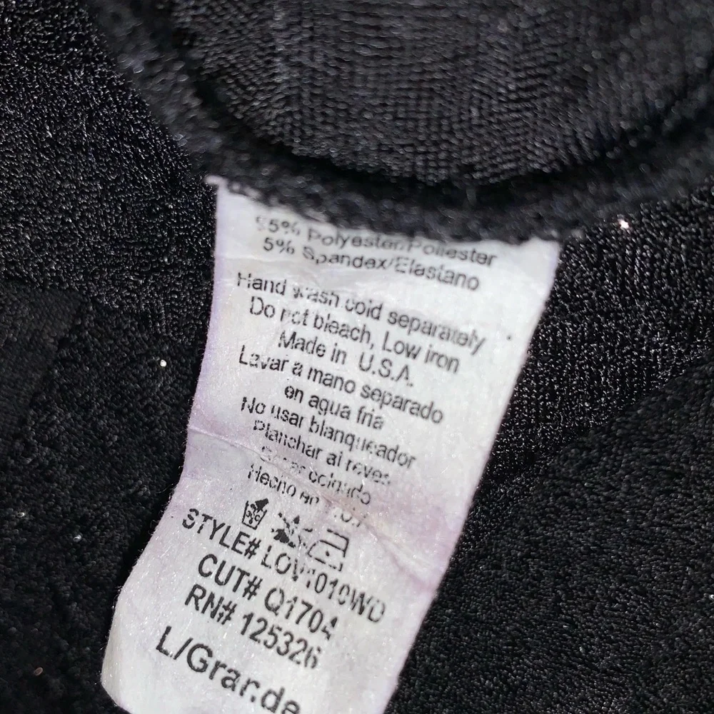 WINDSOR sparkle black vneck high cut formal prom dress size medium large 10 - Picture 2 of 13